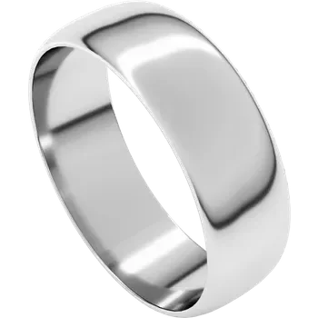 14K White Gold 6mm Band