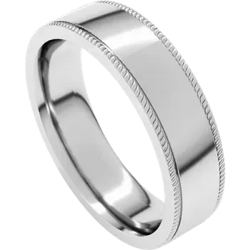 14K Rope Edge Flat Band