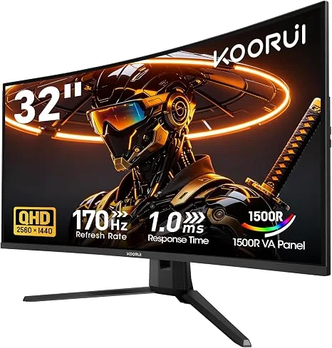 KOORUI 32 Inch Curved Gaming Monitor