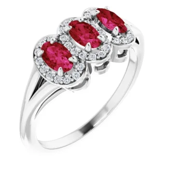 10K WG 1/2 CT Ruby .2CT LG Diamond