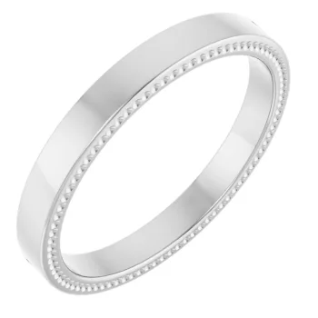 10K 2.5 mm Milgrain Flat Band