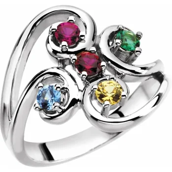Sterling Silver 5-Stone Family Ring