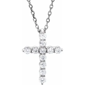 1/4 CTW White Gold Lab-Grown Diamond Cross Necklace