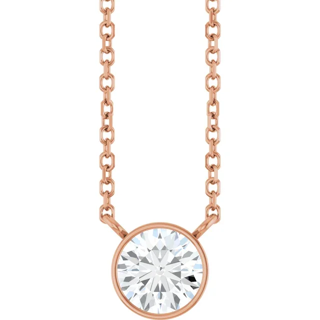 5/8 CT Rose Gold Diamond Solitaire Necklace