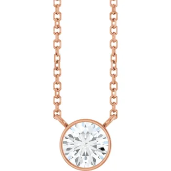 5/8 CT Rose Gold Diamond Solitaire Necklace