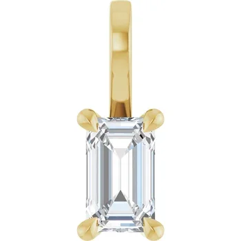 14K Yellow Gold 5x3 mm Emerald Pendant