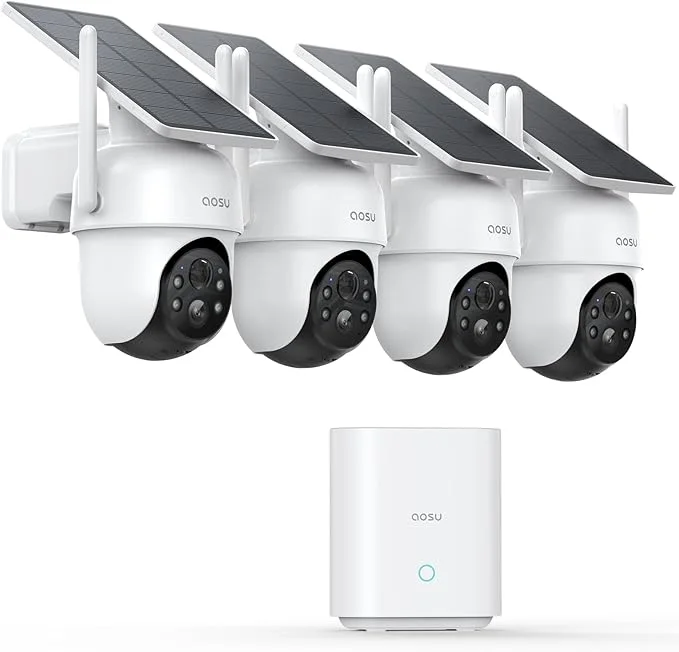 D1 Classic 4-Cam Kit, Security Cameras Wireless Outdoor, Solar Powered