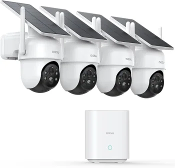 D1 Classic 4-Cam Kit, Security Cameras Wireless Outdoor, Solar Powered