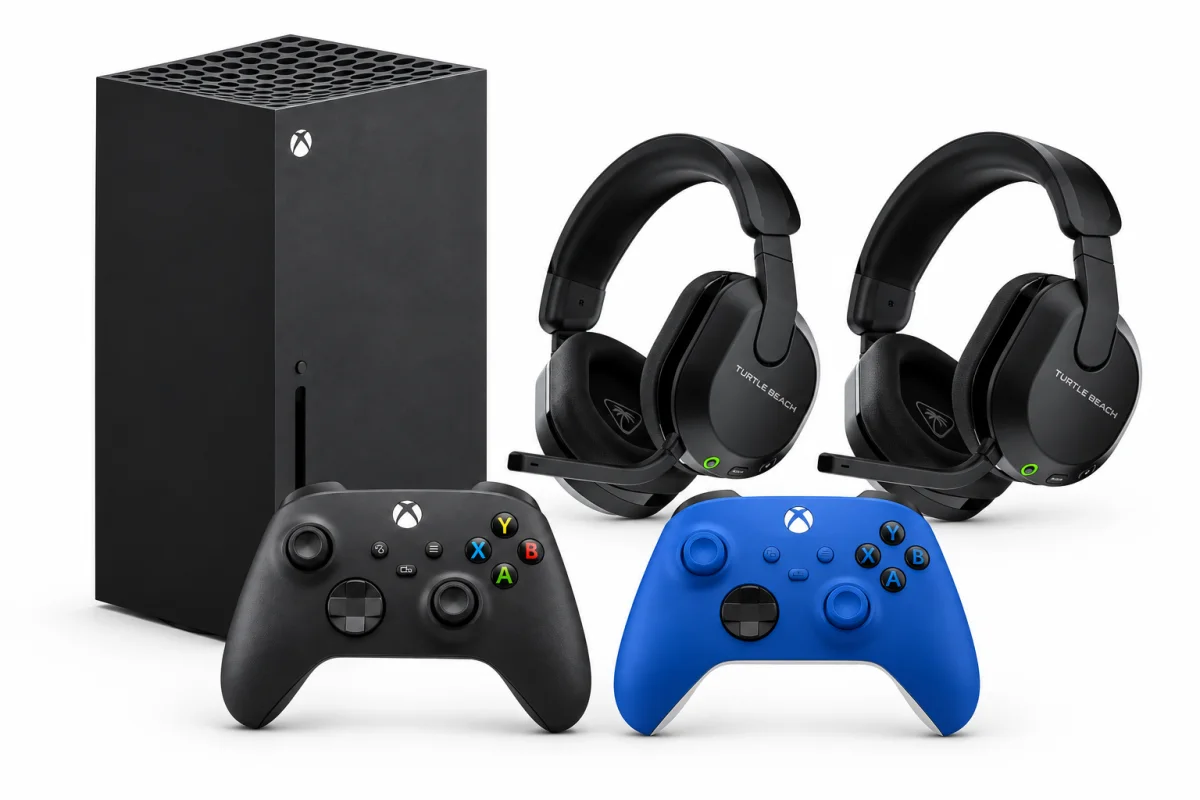 Xbox Series X Disc Bundle – 2 Controllers + 2 Turtle Beach Headsets