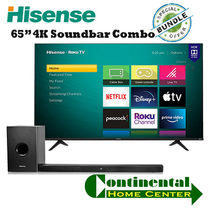 Hisense 65 inches & Sound Bar